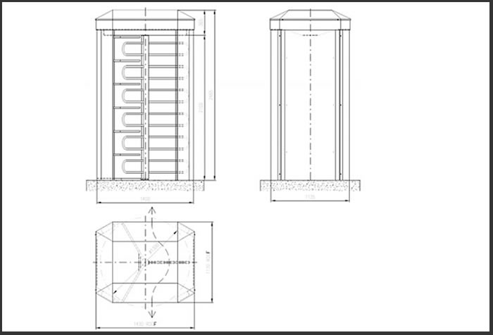 Turnstile XGL Full Height Turnstile Access Control and Attendance stand alone product